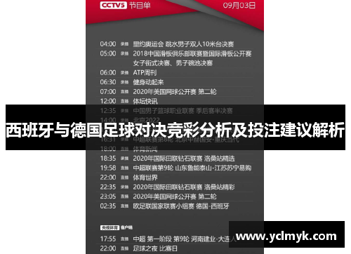 西班牙与德国足球对决竞彩分析及投注建议解析